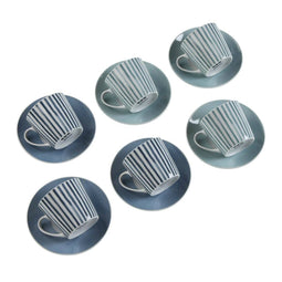 Set van 6 theekopjes met schoteltje Versa Adanna Porselein