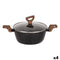 Kookpot met Deksel Quttin Ecological Zwart Gehard aluminium 25 x 40 cm (4 Stuks)