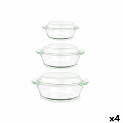 Keukenhaakjes Set Borosilicaatglas Transparant 700 ml 1 L 1,5 L (4 Stuks)