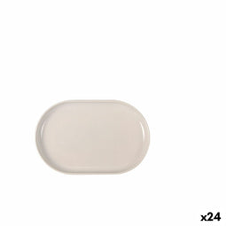 Snackdienblad La Mediterránea Ivory Ovalen 20 x 13 x 2 cm (24 Stuks)