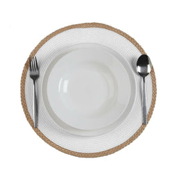 Placemat Versa Wit Jute Polypropyleen Waterhyacint 38 x 38 cm