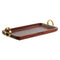 Dienblad DKD Home Decor Bruin Gouden Aluminium Acacia 37 x 20 x 7 cm