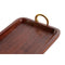 Dienblad DKD Home Decor Bruin Gouden Aluminium Acacia 37 x 20 x 7 cm