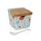 Zoutvaatje met deksel Versa Flandes Blommor Keramisch 8,8 x 8,5 x 8,8 cm