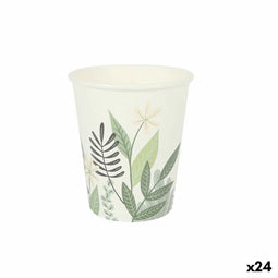 Glazenset Algon Wegwerp Karton Gebloemd 10 Onderdelen 250 ml (24 Stuks)