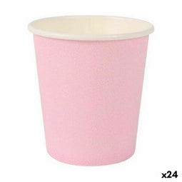 Glazenset Algon Wegwerp Karton Roze 20 Onderdelen 120 ml (24 Stuks)
