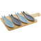 Set voor voorgerechtjes Home ESPRIT Blauw Groen Marineblauw Bamboe Porselein Mediterrane Vissen 3...