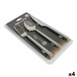 Bestek Percutti Europa Roestvrij staal Zilverkleurig Voor op tafel 3 Onderdelen (4 Stuks)