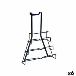 Standaard voor keukengerei Deksel Braadpan Zwart Ijzer 27 x 37 x 9 cm (6 Stuks)