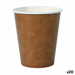 Glazenset Algon Wegwerp Karton Kraftpapier 30 Onderdelen 250 ml (20 Stuks)