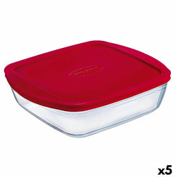 Rechthoekige lunchbox met deksel Ô Cuisine Cook&store Ocu Rood 2,5 L 28 x 20 x 8 cm Siliconen Gla...