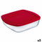 Rechthoekige lunchbox met deksel Ô Cuisine Cook&store Ocu Rood 2,5 L 28 x 20 x 8 cm Siliconen Gla...