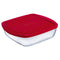 Rechthoekige lunchbox met deksel Ô Cuisine Cook&store Ocu Rood 2,5 L 28 x 20 x 8 cm Siliconen Gla...