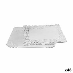 Food Tray Set Algon Wit Rechthoekig 2 Onderdelen 23 x 29,5 x 1 cm (48 Stuks)