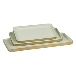Snackdienblad 47 x 20,5 x 2 cm Gouden Groen Ijzer 3 Onderdelen