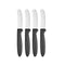 Messen Set Zwart Zilverkleurig Roestvrij staal Plastic 17 cm (12 Stuks)