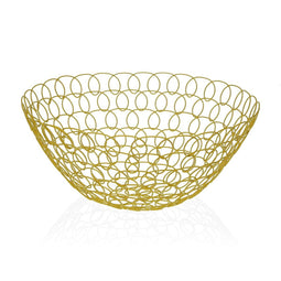 Fruitschaal Versa Eris Mosterd Metaal Staal (28 x 12 x 28 cm)