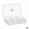 Pillendoos met Compartimenten Transparant Plastic (11,5 x 18 x 2,2 cm) (12 Stuks)