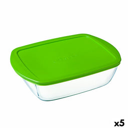 Rechthoekige lunchbox met deksel Pyrex Cook&store Px Groen 2,5 L 28 x 20 x 8 cm Glas Siliconen (5...
