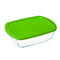 Rechthoekige lunchbox met deksel Pyrex Cook&store Px Groen 2,5 L 28 x 20 x 8 cm Glas Siliconen (5...