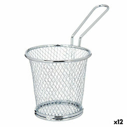 Mand voor aperatieven Zilverkleurig Metaal 15,5 x 12 x 8 cm (12 Stuks)