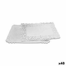 Snackdienblad Algon Wegwerpbaar Wit Rechthoekig 25,5 x 35 x 2 cm (48 Stuks)