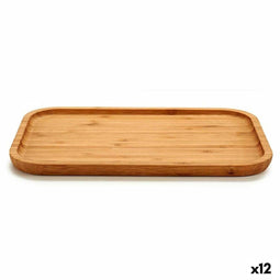 Snackdienblad Bruin Bamboe 30 x 1,5 x 20 cm (12 Stuks)