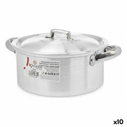 Kookpot met Deksel Zilverkleurig Aluminium (10 Stuks)
