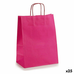Papieren Zak 24 x 12 x 40 cm Roze (25 Stuks)