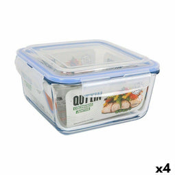 Hermetische Lunchtrommel Quttin Vierkant 2,2 L (4 Stuks)