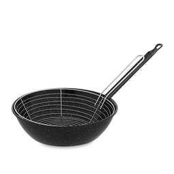 Koekenpan met mandje Vaello Zwart Geëmailleerd Staal (Ø 28 cm)