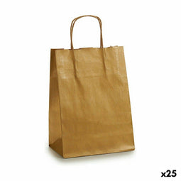 Papieren Zak Gouden (24 x 12 x 40 cm) (25 Stuks)