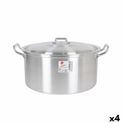 Kookpot met Deksel Aluminium 38,5 x 33 x 18,5 cm (4 Stuks)