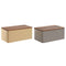 Broodmand Home ESPRIT Beige Grijs Metaal Acacia 33 x 18 x 12 cm (2 Stuks)