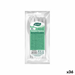 Messen Set Algon Herbruikbaar Wit 36 Stuks 16,5 cm