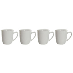 Set van 4 mokken DKD Home Decor Wit Porselein 330 ml