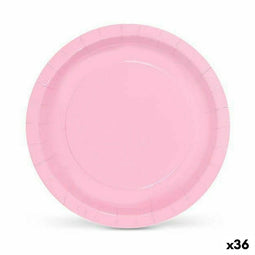 Bordenset Algon Wegwerp Karton 20 cm Roze 10 Onderdelen (36 Stuks)
