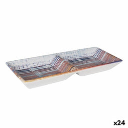 Snackdienblad La Mediterránea Boreal 2 Compartimenten 25 x 11 x 3 cm (24 Stuks)