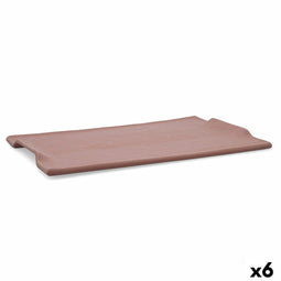 Snackdienblad Quid Mineral Gres Terra cotta Keramisch 35 x 23 cm (6 Stuks)