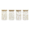 Tin DKD Home Decor Bamboe Borosilicaatglas Shabby Chic 1 L 10 x 10 x 17 cm (4 Stuks)