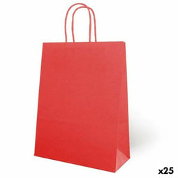 Zakken Fama 31 x 11 x 42 cm Rood Papier Met handvatten 25 Stuks