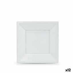 Set van herbruikbare borden Algon Wit Plastic 18 x 18 x 1,5 cm (24 Stuks)