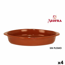 Serveerschaal Azofra Aardewerk Ovalen 44 x 26 x 7 cm (4 Stuks)