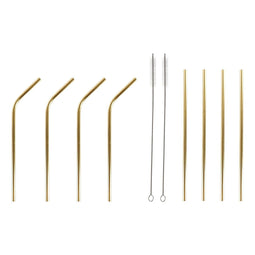 Herbruikbaar Drinkriet DKD Home Decor Gouden Roestvrij staal
