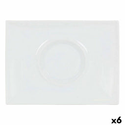 Eetbord Inde Gourmet Porselein Wit 29,5 x 22 x 3 cm (6 Stuks)
