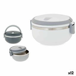 Ronde Lunchtrommel met Deksel Plastic 700 ml (12 Stuks)
