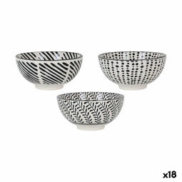 Kom Alfares Nomi ø 15,5 x 7,7 cm Zwart 15 x 7,3 cm (18 Stuks)