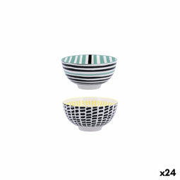 Kom Bidasoa Zigzag Multicolour Keramisch 11 cm (24 Stuks)