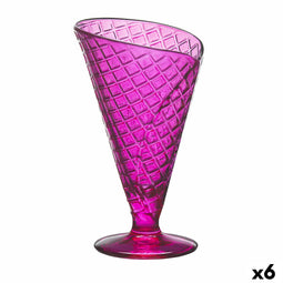 Glas voor ijs en milkshakes Gelato Fuchsia Glas 210 ml (6 Stuks)
