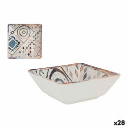 Kom La Mediterránea Grecia Porselein Blauw Bruin 13 x 13 x 5 cm (28 Stuks)
